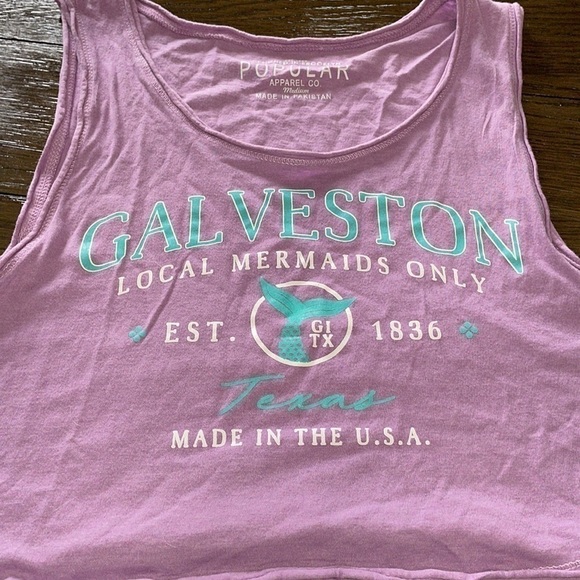 Galveston Island Texas Mermaid crop top tank - Picture 1 of 8